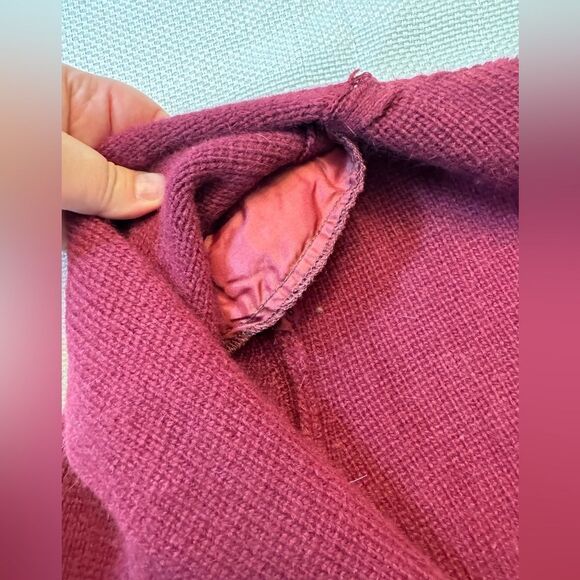 Vintage Calvin Klein burgundy maroon cardigan sweater with shoulder pads Large - Picture 4 of 9